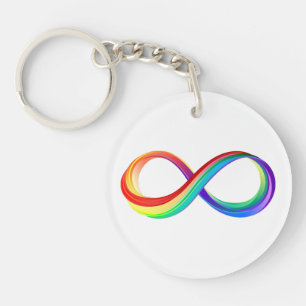 Layered Rainbow Infinity Symbol Key Ring