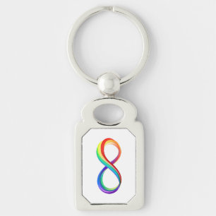 Layered Rainbow Infinity Symbol Key Ring