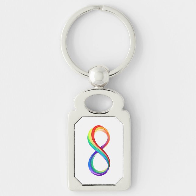 Layered Rainbow Infinity Symbol Key Ring (Front)