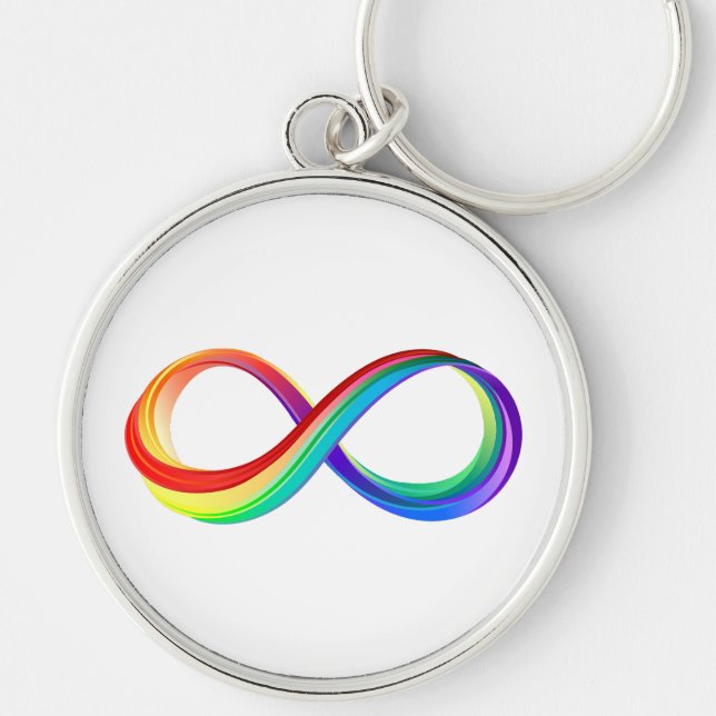 Layered Rainbow Infinity Symbol Key Ring (Front)