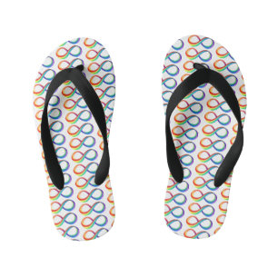 Layered Rainbow Infinity Symbol Kid's Flip Flops