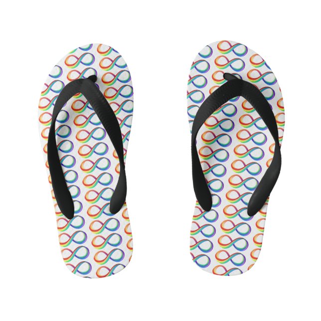 Layered Rainbow Infinity Symbol Kid's Flip Flops (Footbed)