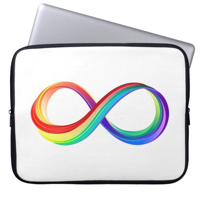 Layered Rainbow Infinity Symbol Laptop Sleeve (Front)