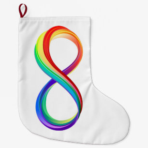 Layered Rainbow Infinity Symbol Large Christmas Stocking