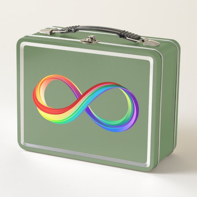 Layered Rainbow Infinity Symbol Metal Lunch Box (Front)