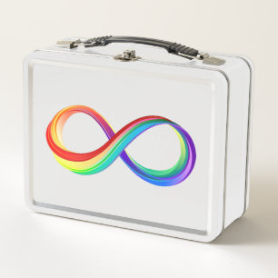 Layered Rainbow Infinity Symbol Metal Lunch Box