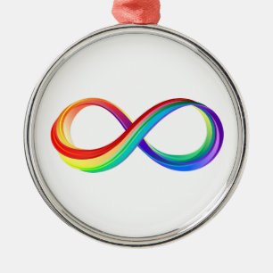 Layered Rainbow Infinity Symbol Metal Tree Decoration