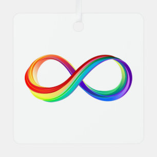 Layered Rainbow Infinity Symbol Metal Tree Decoration
