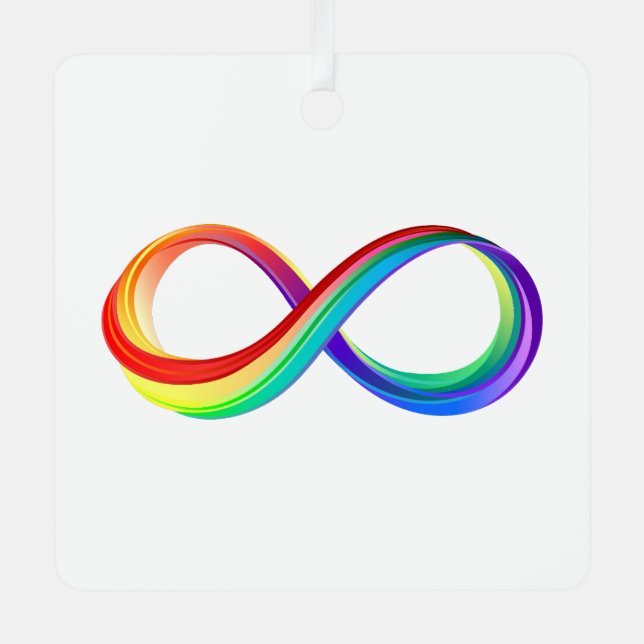 Layered Rainbow Infinity Symbol Metal Tree Decoration (Front)
