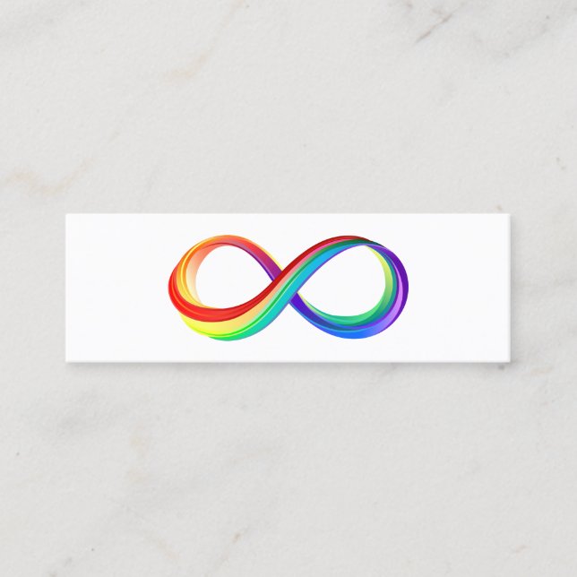 Layered Rainbow Infinity Symbol Mini Business Card (Front)