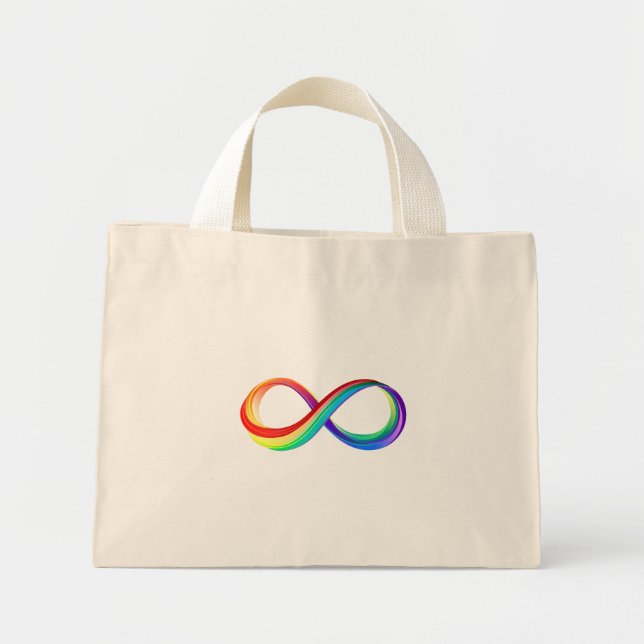 Layered Rainbow Infinity Symbol Mini Tote Bag (Front)