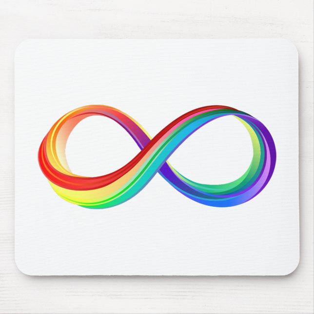 Layered Rainbow Infinity Symbol Mouse Mat (Front)