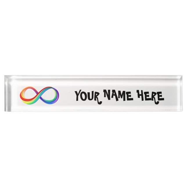 Layered Rainbow Infinity Symbol Nameplate (Front)