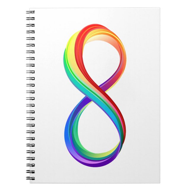 Layered Rainbow Infinity Symbol Notebook (Front)