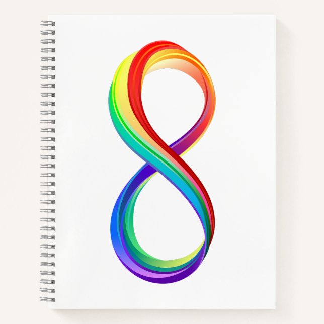 Layered Rainbow Infinity Symbol Notebook (Front)