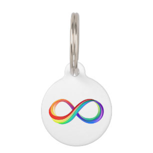 Layered Rainbow Infinity Symbol Pet Tag
