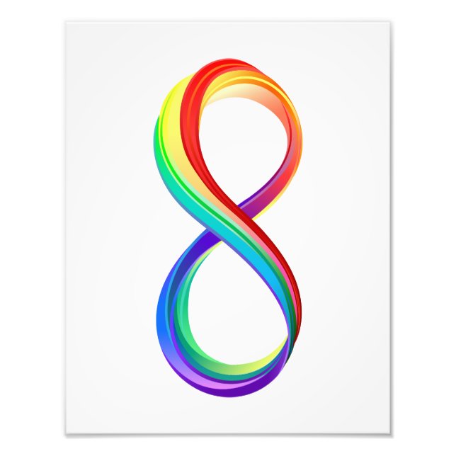 Layered Rainbow Infinity Symbol Photo Print (Front)