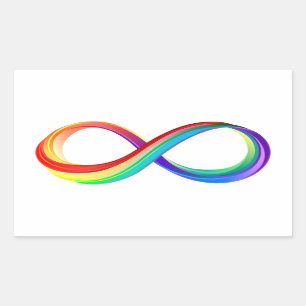 Layered Rainbow Infinity Symbol Rectangular Sticker