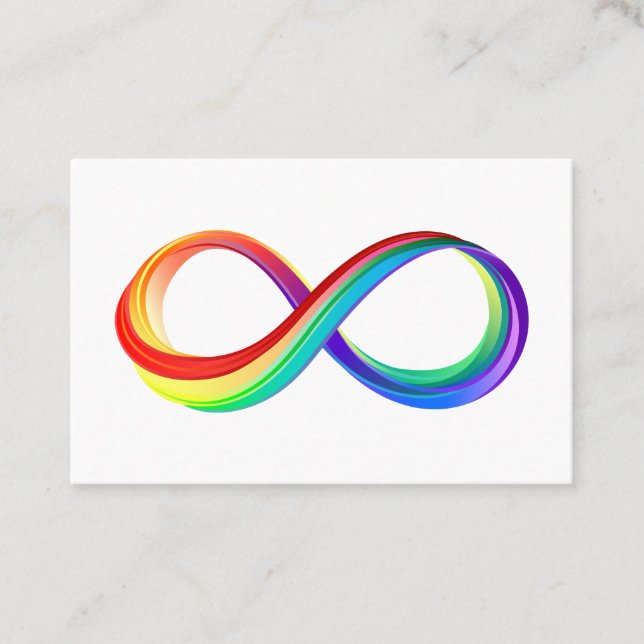 Layered Rainbow Infinity Symbol Referral Card (Front)