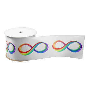 Layered Rainbow Infinity Symbol Satin Ribbon