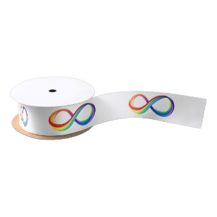 Layered Rainbow Infinity Symbol Satin Ribbon
