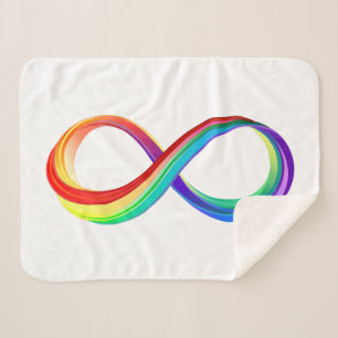 Layered Rainbow Infinity Symbol Sherpa Blanket