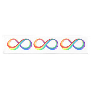 Layered Rainbow Infinity Symbol Short Table Runner