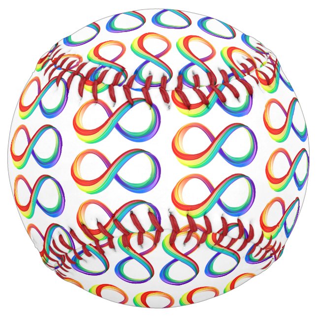 Layered Rainbow Infinity Symbol Softball (Front)