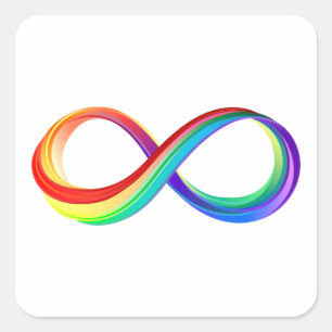 Layered Rainbow Infinity Symbol Square Sticker