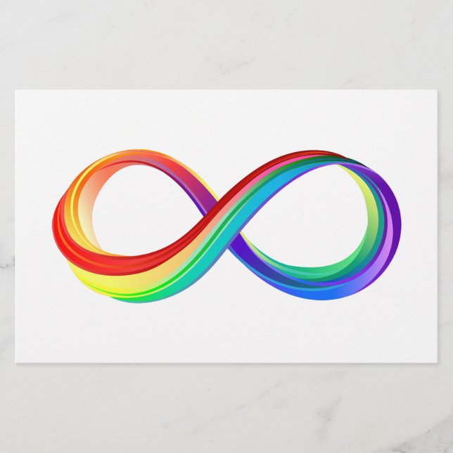 Layered Rainbow Infinity Symbol Stationery (Front)