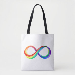 Layered Rainbow Infinity Symbol Tote Bag