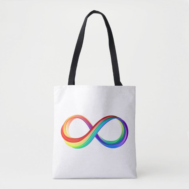Layered Rainbow Infinity Symbol Tote Bag (Front)