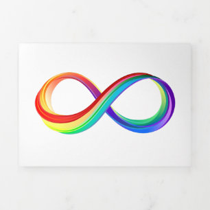 Layered Rainbow Infinity Symbol Tri-Fold Holiday Card