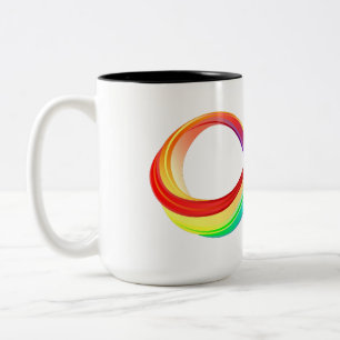 Layered Rainbow Infinity Symbol Two-Tone Coffee Mug