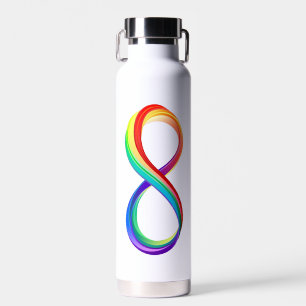 Layered Rainbow Infinity Symbol Water Bottle