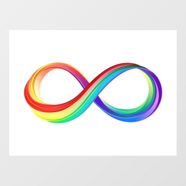 Layered Rainbow Infinity Symbol Window Cling (Sheet)
