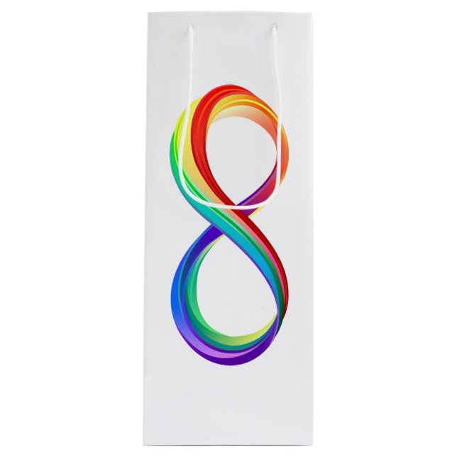 Layered Rainbow Infinity Symbol Wine Gift Bag (Front)