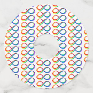 Layered Rainbow Infinity Symbol Wine Glass Tag