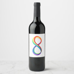 Layered Rainbow Infinity Symbol Wine Label