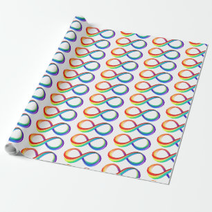 Layered Rainbow Infinity Symbol Wrapping Paper