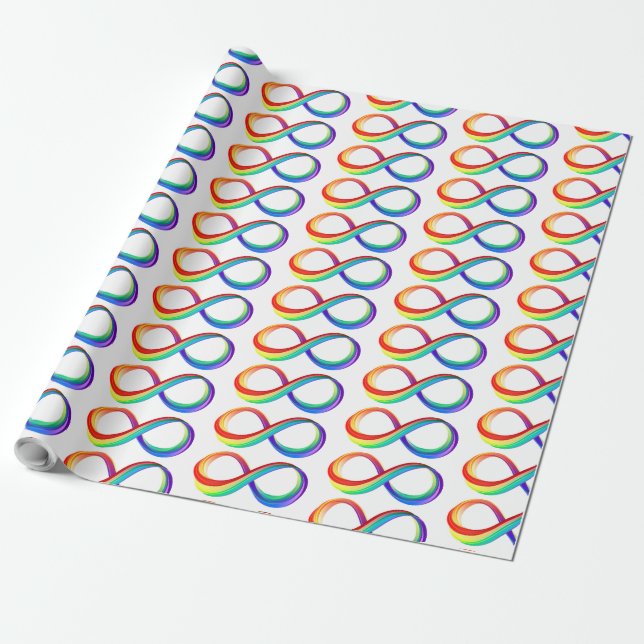 Layered Rainbow Infinity Symbol Wrapping Paper (Unrolled)