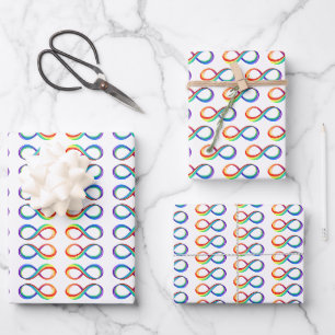 Layered Rainbow Infinity Symbol Wrapping Paper Sheet