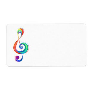 Layered rainbow treble clef