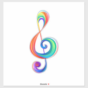 Layered rainbow treble clef