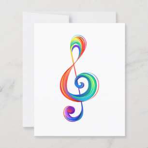 Layered rainbow treble clef