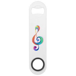 Layered rainbow treble clef