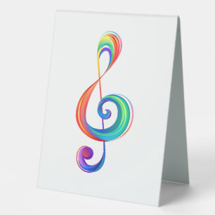 Layered rainbow treble clef