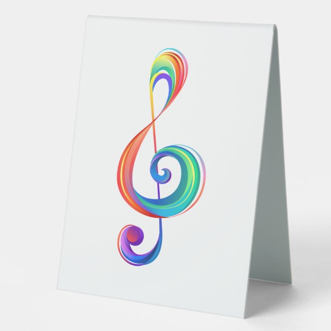 Layered rainbow treble clef (Front)