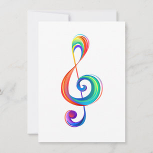 Layered rainbow treble clef