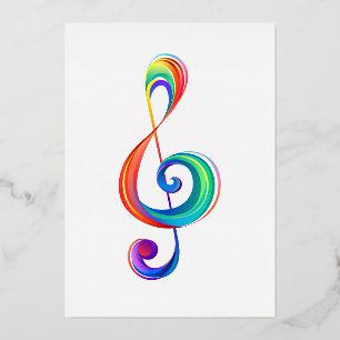 Layered rainbow treble clef